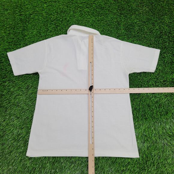 Vintage 80s Champion Polo Shirt S/M 19x26 White YMCA West - Picture 3 of 12